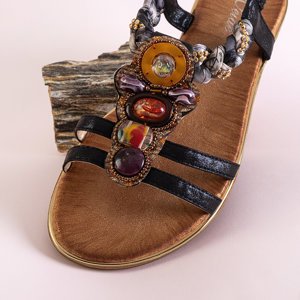 Černé dámské sandály s ornamenty Ophelia - obuv