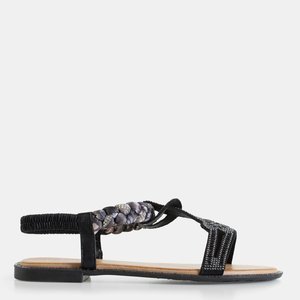 Černé dámské sandály se zirkony Eiluna - obuv
