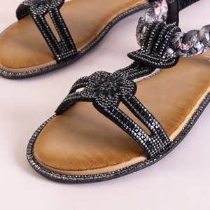 Černé dámské sandály se zirkony Eiluna - obuv