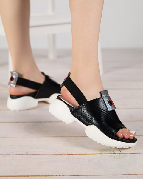 Černé dámské sandály z ekokůže Pueshi - obuv