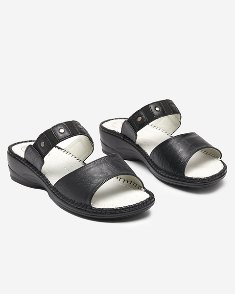 Černé dámské sandály z ekokůže Skins - Obuv