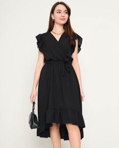 Černé dámské šaty s volány - oblečení