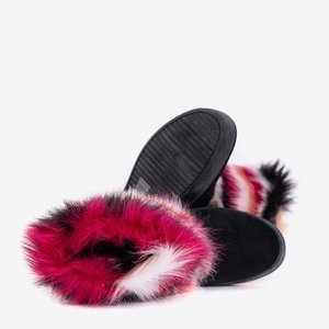 Černé dámské sněhové boty Marell s kožešinou - Obuv