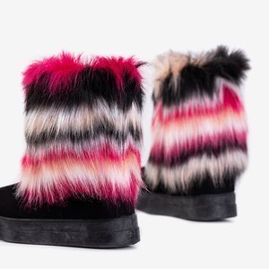 Černé dámské sněhové boty Marell s kožešinou - Obuv