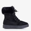 Černé dámské šněrovací sněhové boty Evitina - obuv