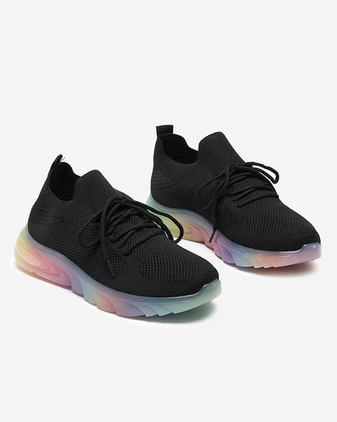 Černé dámské sportovní boty s barevnou podrážkou Afin- Obuv