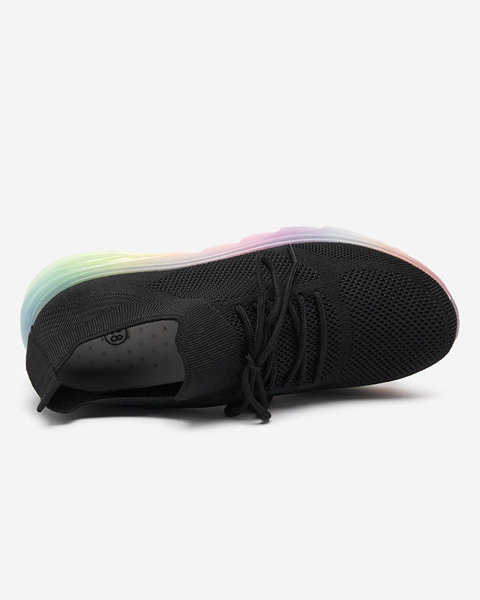 Černé dámské sportovní boty s barevnou podrážkou Afin- Obuv