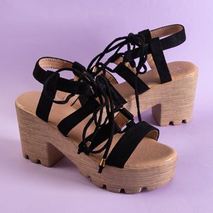 Černé dámské vázané sandály na postu Tili - obuv