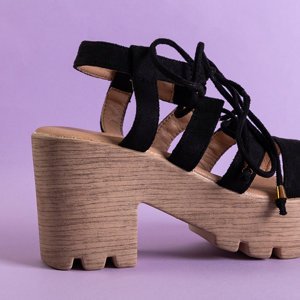 Černé dámské vázané sandály na postu Tili - obuv
