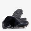 Černé dětské boty s ozdobnými pruhy Senara - Obuv
