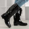 Černé dlouhé dámské nepromokavé boty s lukem Ronay - Obuv 1