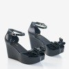 Černé klínové sandály z Aoxanea - Obuv