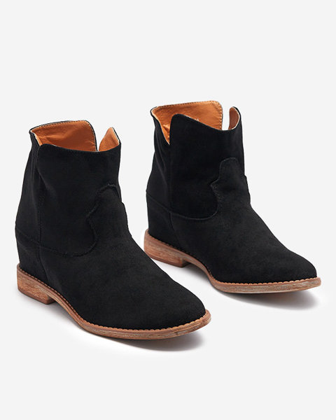 Černé kovbojské boty na krytém podpatku Bluestone - Obuv