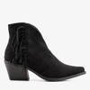 Černé kovbojské boty s třásněmi Dakota - Obuv