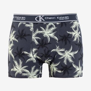 Černé pánské boxerky s květinovým potiskem - Spodní prádlo