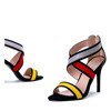 Černé sandály na vysokém podpatku s barevnými vložkami Maribel - Obuv