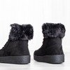 Černé sněhové boty na platformě s kožešinovým lemem Majuna - Obuv