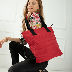Červená dámská nákupní taška - kabelky