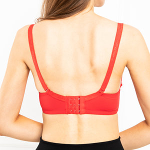 Červená vycpaná podprsenka s krajkou - Spodní prádlo