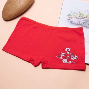 Červené dámské boxerky s potiskem - Spodní prádlo