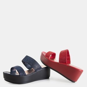 Červené dámské klínové sandály Andarina - obuv