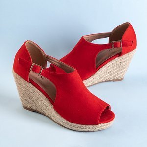 Červené dámské klínové sandály Lusia - obuv