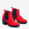 Červené dámské kotníkové boty na sloupku Umberto - Obuv