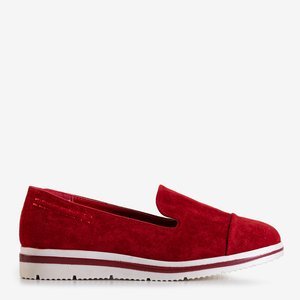 Červené dámské mokasíny na nízkém klínku Dardariel - boty