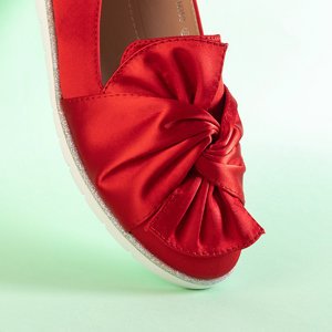 Červené dámské mokasíny s lukem Laverton - obuv