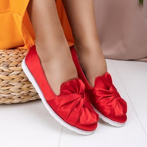 Červené dámské mokasíny s lukem Laverton - obuv