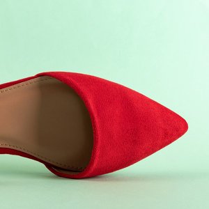 Červené dámské ploché baleríny Dilerma - boty