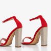 Červené dámské sandály Blesk s kubickým zirkonem - Obuv 1