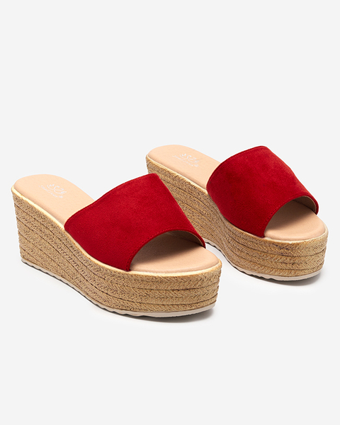Červené dámské sandály na klínku Bralissa - Obuv