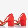 Červené dámské sandály na nízkém sloupku First Love - Footwear 1