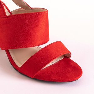 Červené dámské sandály na postu Akimo - obuv