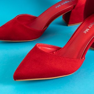 Červené dámské sandály na sloupku Juti - Obuv