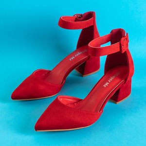 Červené dámské sandály na sloupku Juti - Obuv