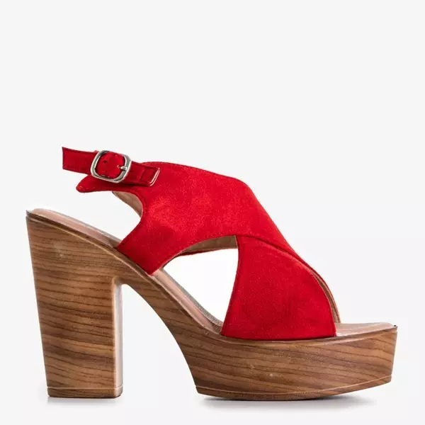 Červené dámské sandály na vysokém sloupku Inga - Footwear