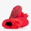 Červené dámské sněhové boty Bubbi's s kožešinou - Obuv