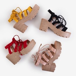 Červené dámské vázané sandály na postu Tili - obuv