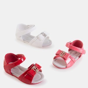 Červené dětské sandále s mašlí Ksenia - Boty