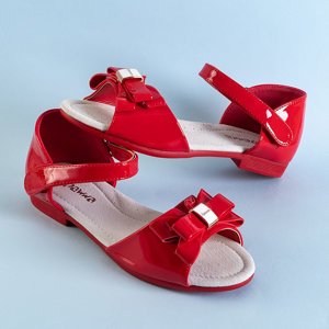 Červené dětské sandály s mašlí Loqi - Boty