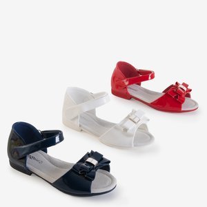 Červené dětské sandály s mašlí Loqi - Boty