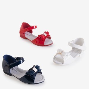 Červené dětské sandály s mašlí Medo - Boty