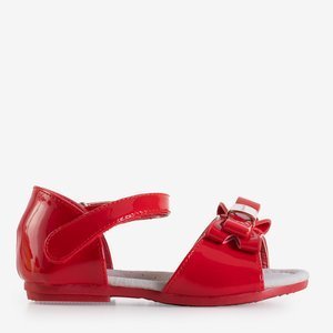 Červené dětské sandály s mašlí Meeo - Boty