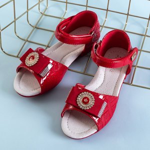 Červené dětské sandály s mašlí Ramina - Boty