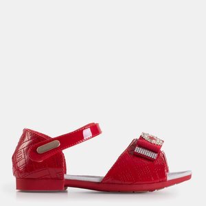 Červené dětské sandály s mašlí Ramina - Boty