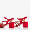 Červené sandály na sloupku s kubickým zirkonem Jasola - Obuv 1