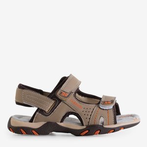 Chlapecké béžové sandály se suchým zipem - boty