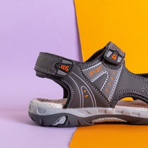 Chlapecké šedé sandály se suchým zipem - boty